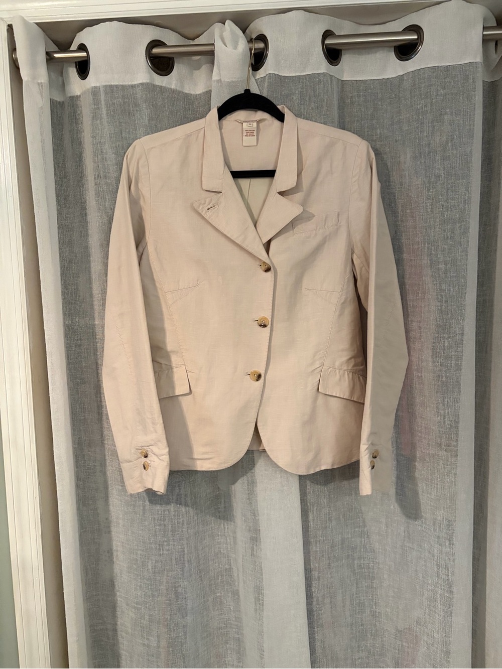 Sundance Women’s 10 Linen Cotton Blazer Cream Beige Lightweight Jacket